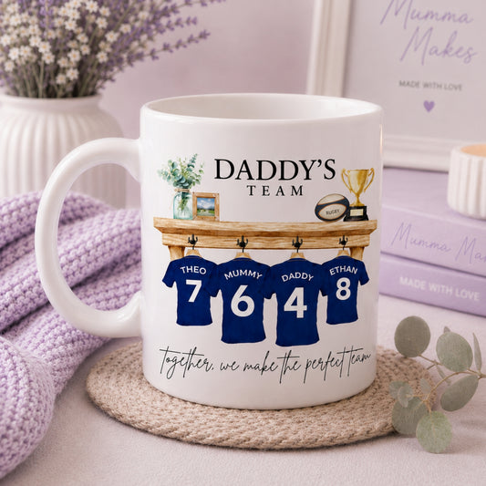 Gift for Rugby Dads personalised gift mug for father's day