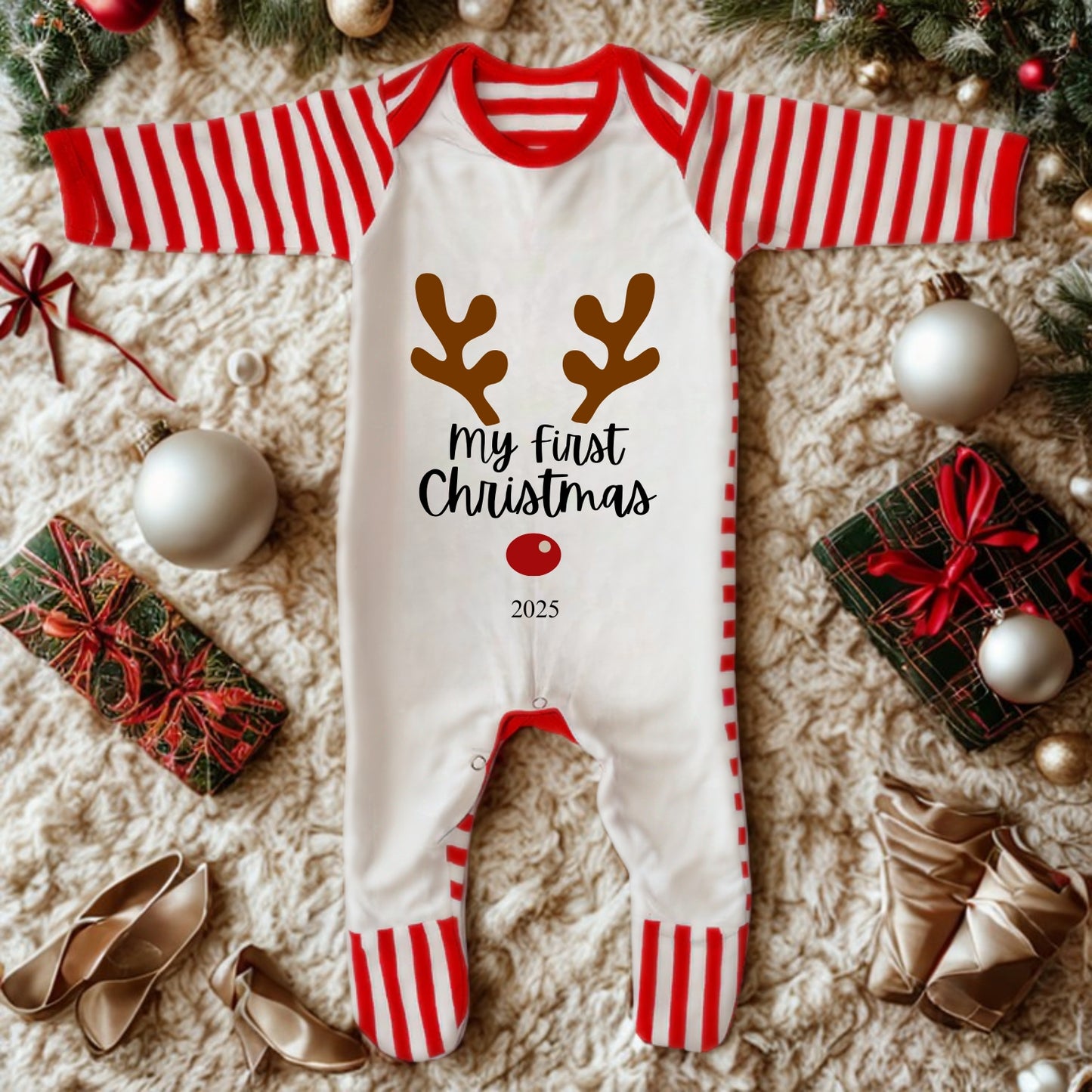 Baby's First Christmas - Personalised Reindeer Bear