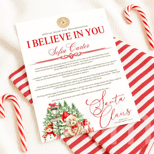 Personalised Letter from Santa – “I Believe in You” | Encouraging Christmas Letter for Children