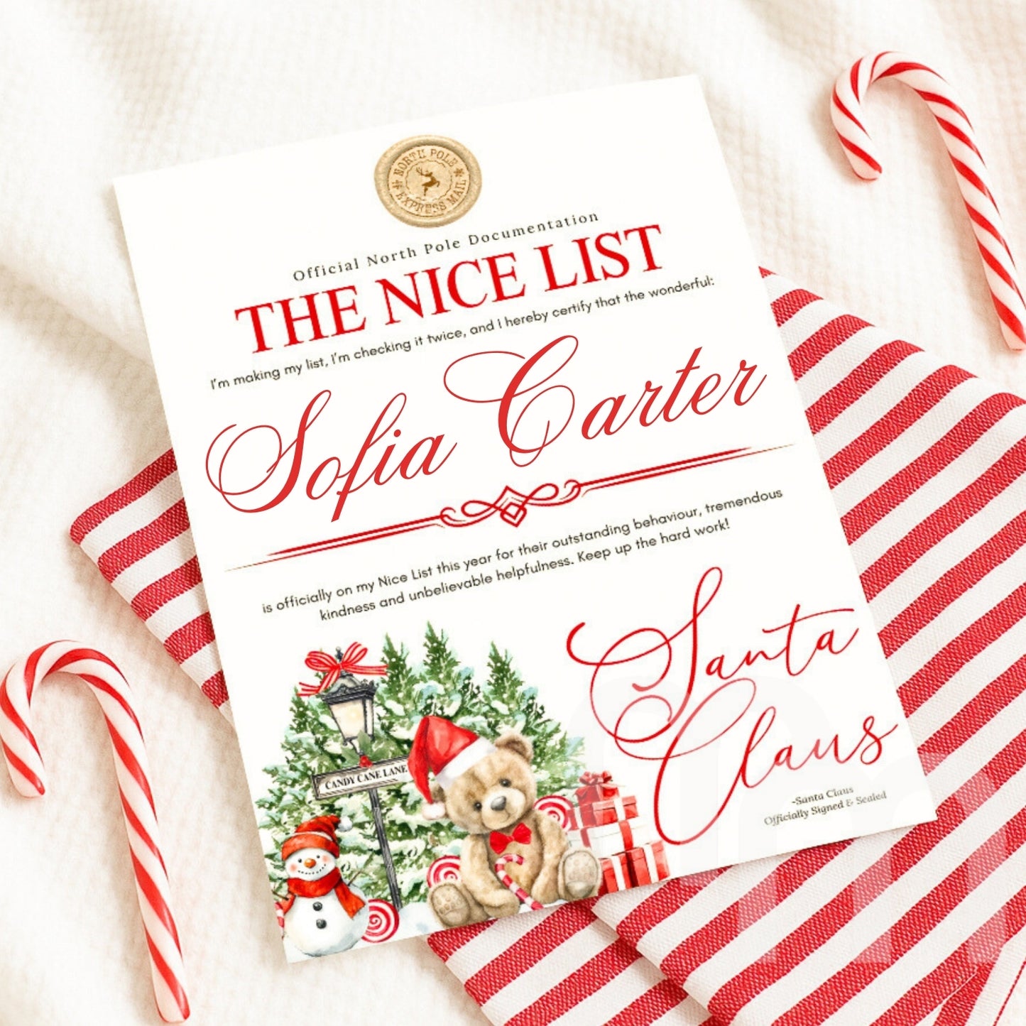 Officially on the Nice List Letter from Santa
