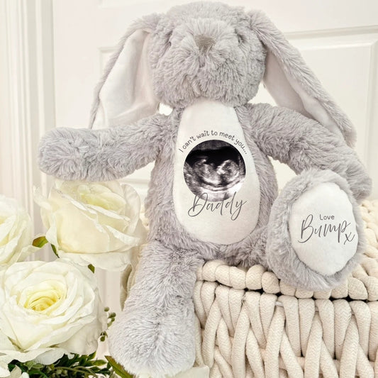 Personalised 'I can't wait to meet you' Pregnancy Announcement Bunny