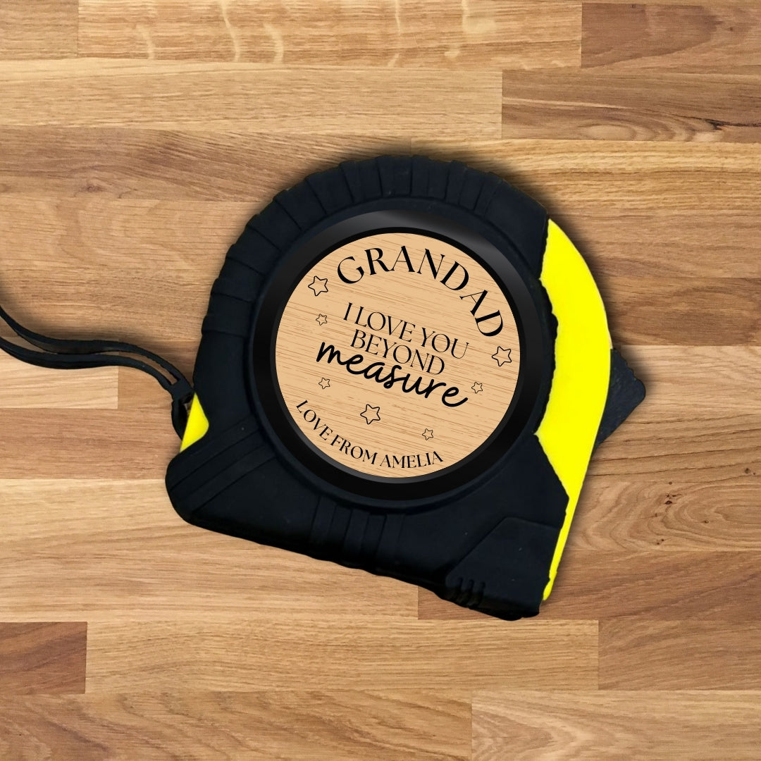 Personalised 'I Love You Beyond Measure' 5m Measuring Tape
