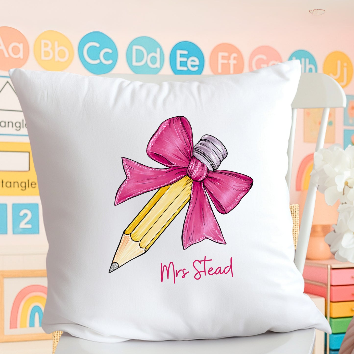 Personalised Teacher Gift Bag - Jute - Light Pink