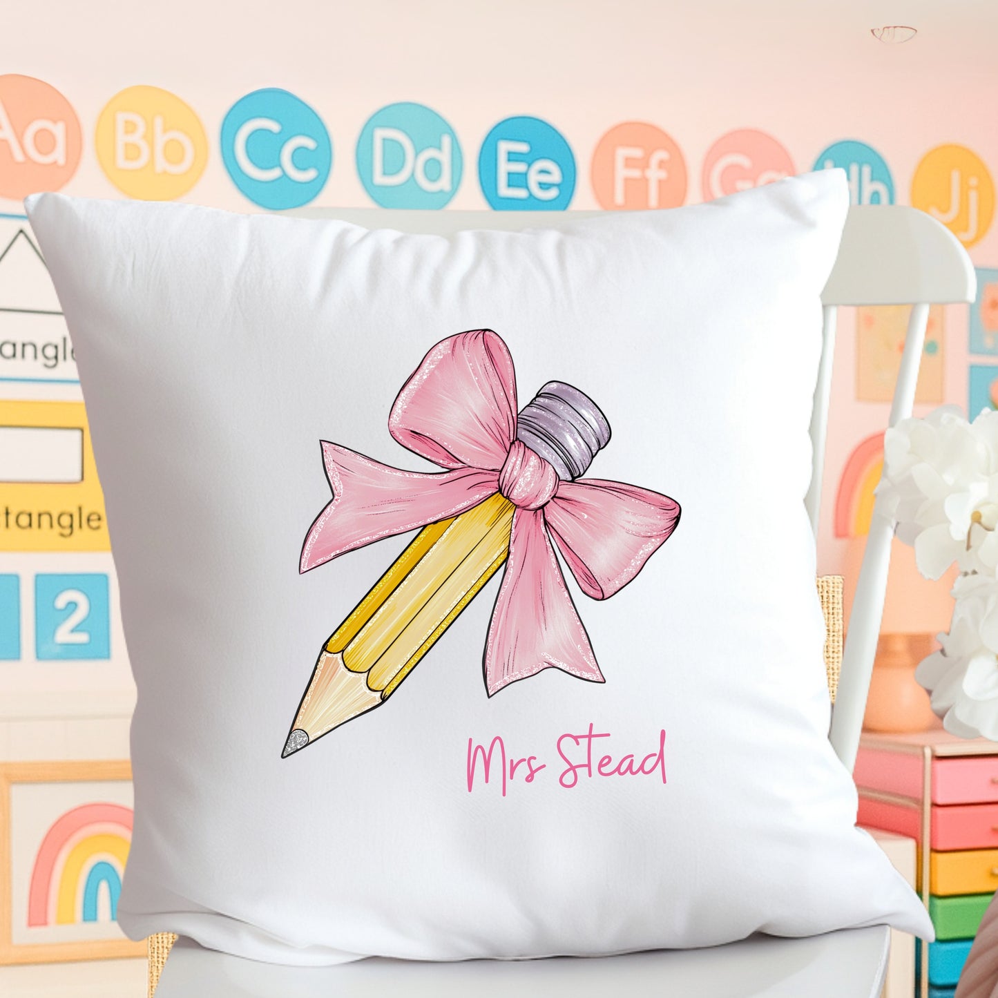 Personalised Teacher Gift Bag - Jute - Light Pink