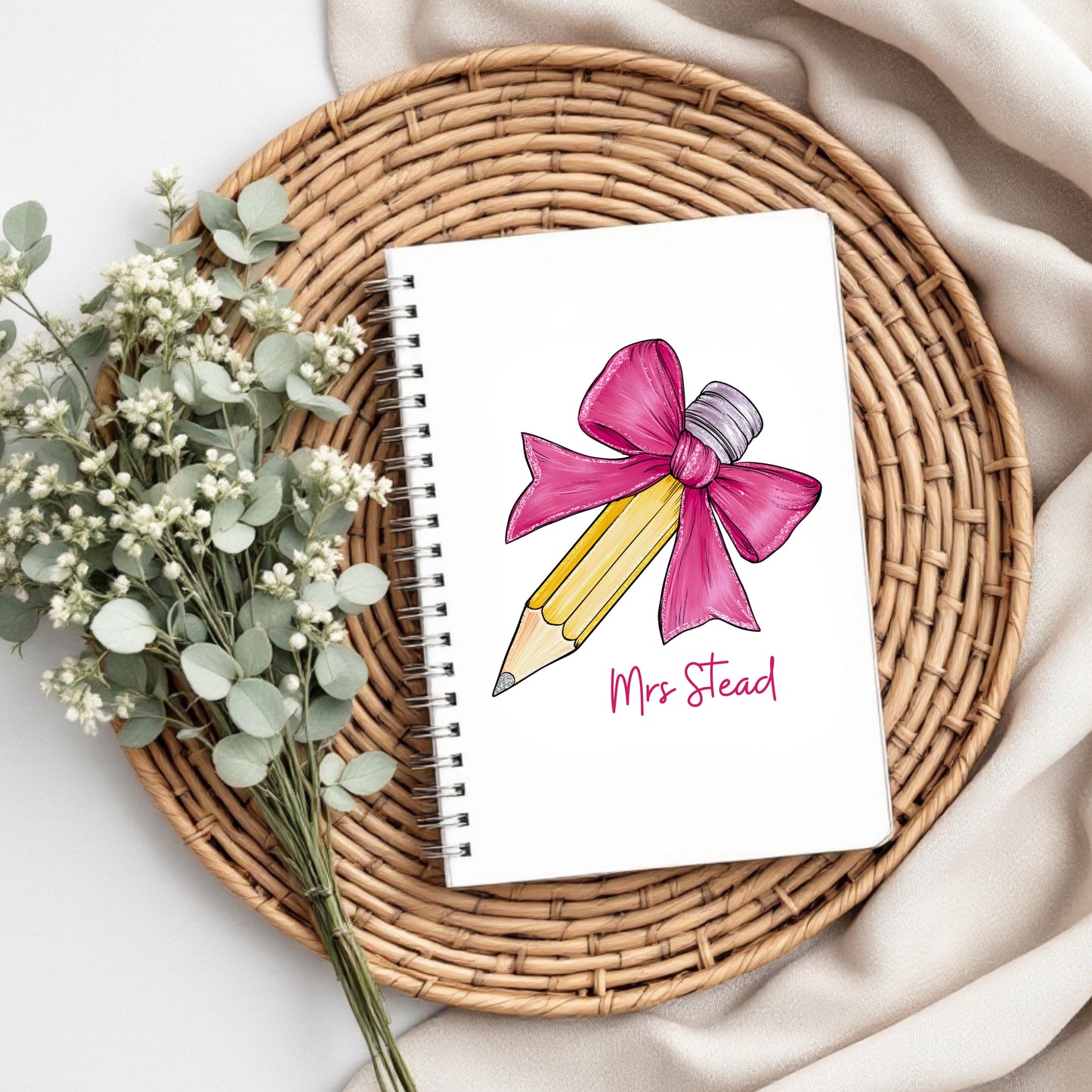 Personalised Teacher Gift Bag - Jute - Light Pink