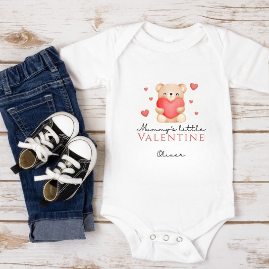 Personalised Little Valentine Sleepsuit & Vest Set