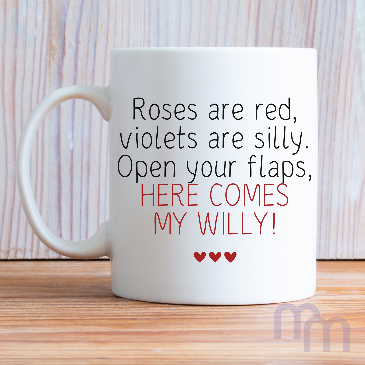Roses are Red Willy Poem Naughty Valentines Day Gift Mug