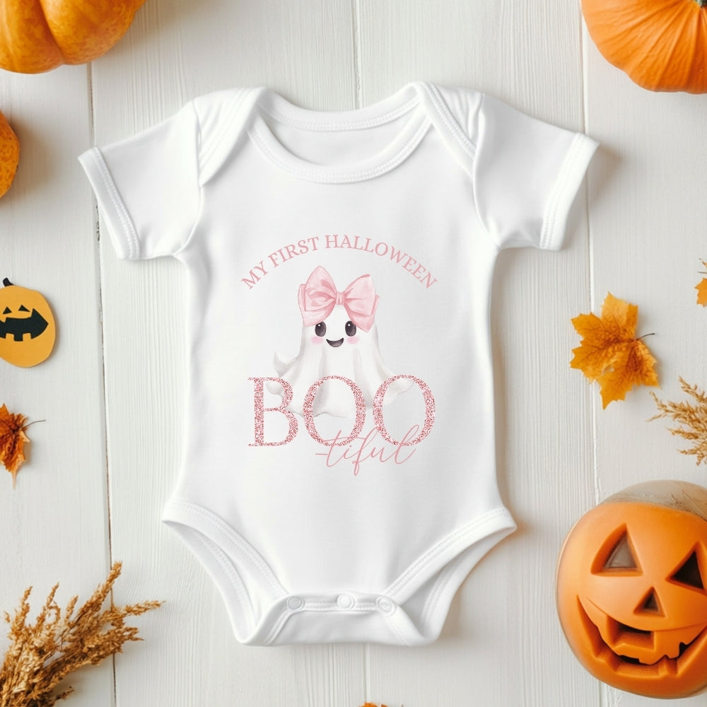My First Halloween Baby Vest – Too Cute to Spook Ghost Design