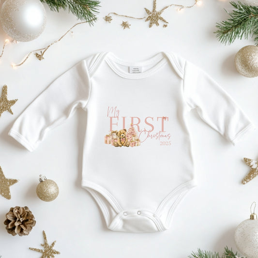 My First Christmas Baby Onesie & Vest Set