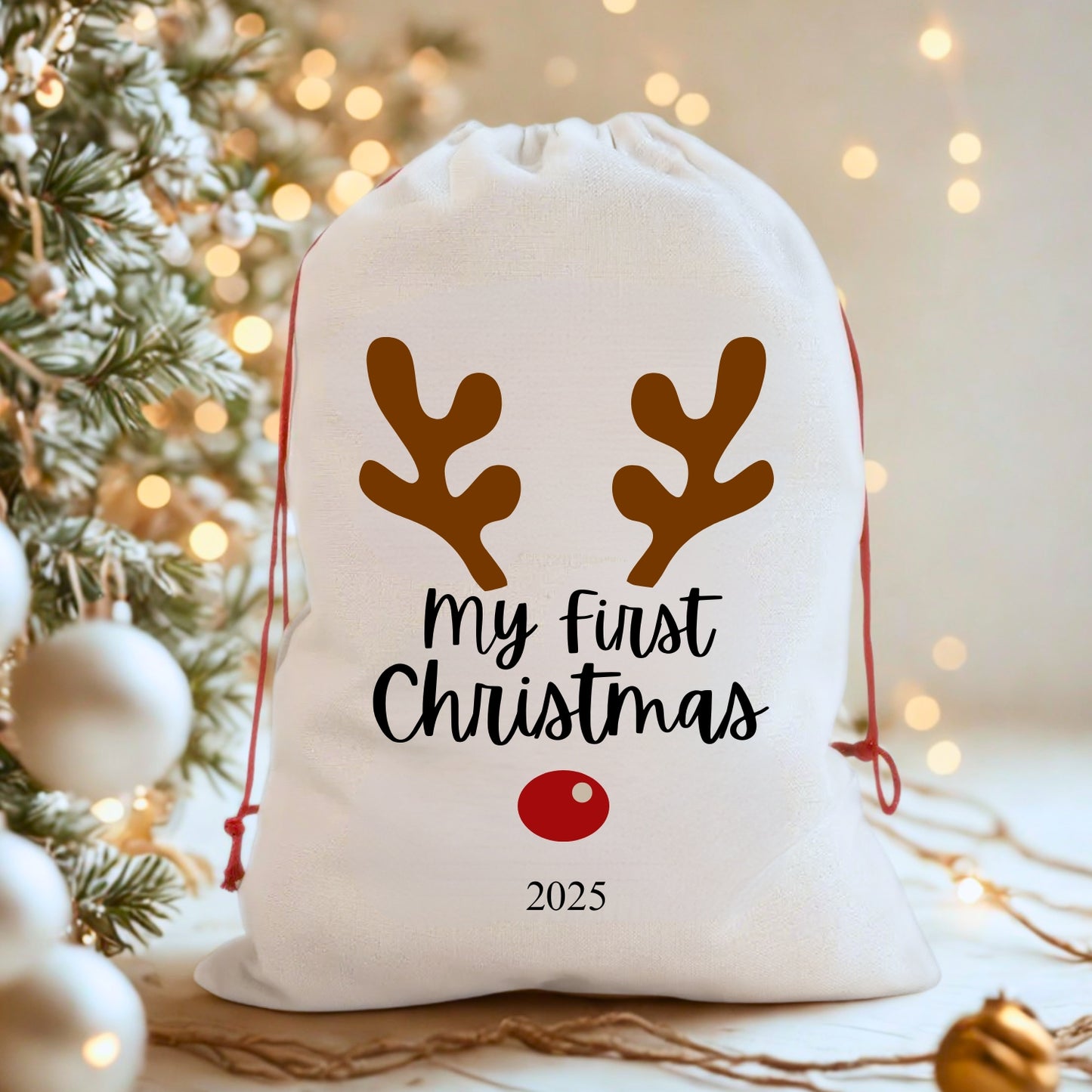 Baby's First Christmas - Personalised Reindeer Bear