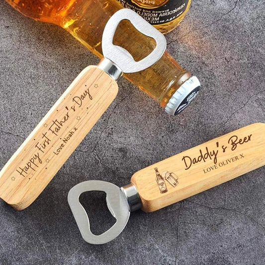 Personalised Wooden Handle Bottle Opener | Father's Day | Grandad Gift