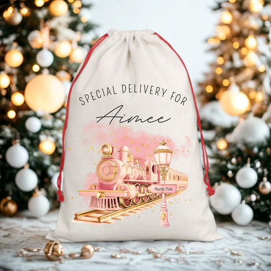 Personalised North Pole Train Santa Sack