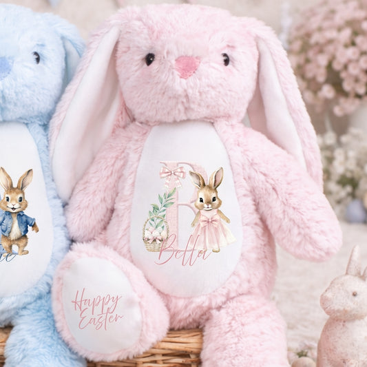 Personalised Easter Flopsy Bunny Plush - Initial & Name