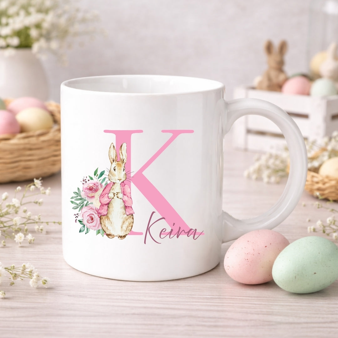 Personalised Monogram & Name Easter Bunny Mug