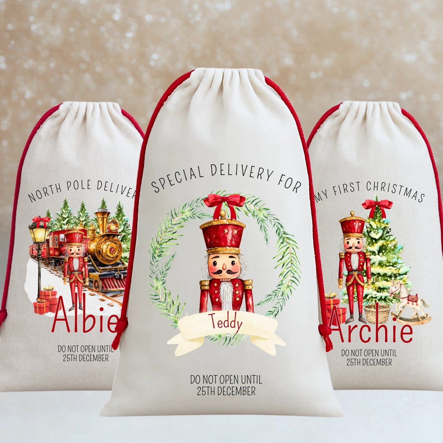 Personalised Luxury Santa Gift Sack - Nutcracker Design
