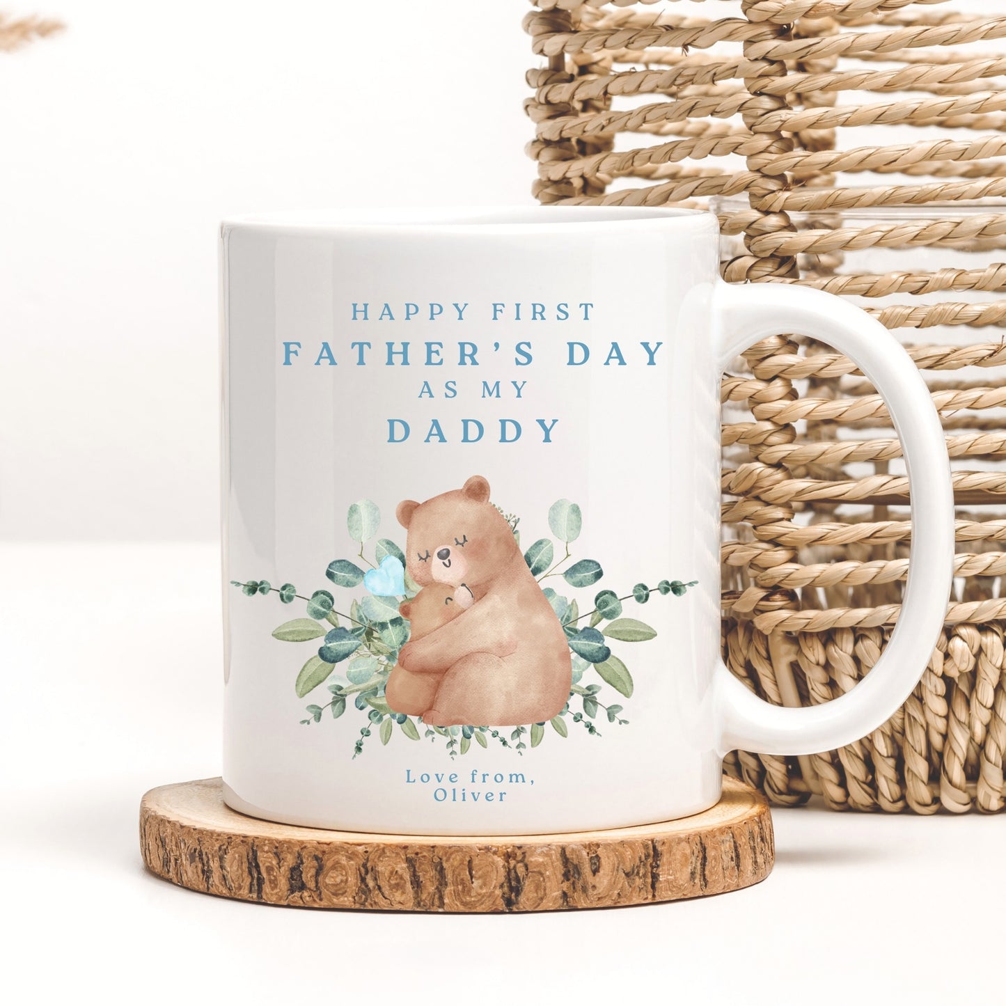 Personalised First Father's Day Gift Mug – Blue Bears