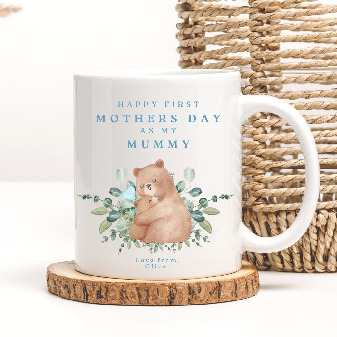 Personalised First Mother's Day Gift Mug - Blue Bear