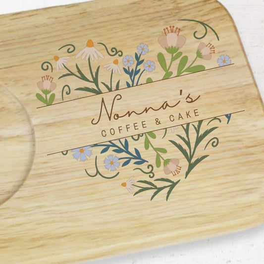 Personalised Tea & Biscuit Board - Floral Design