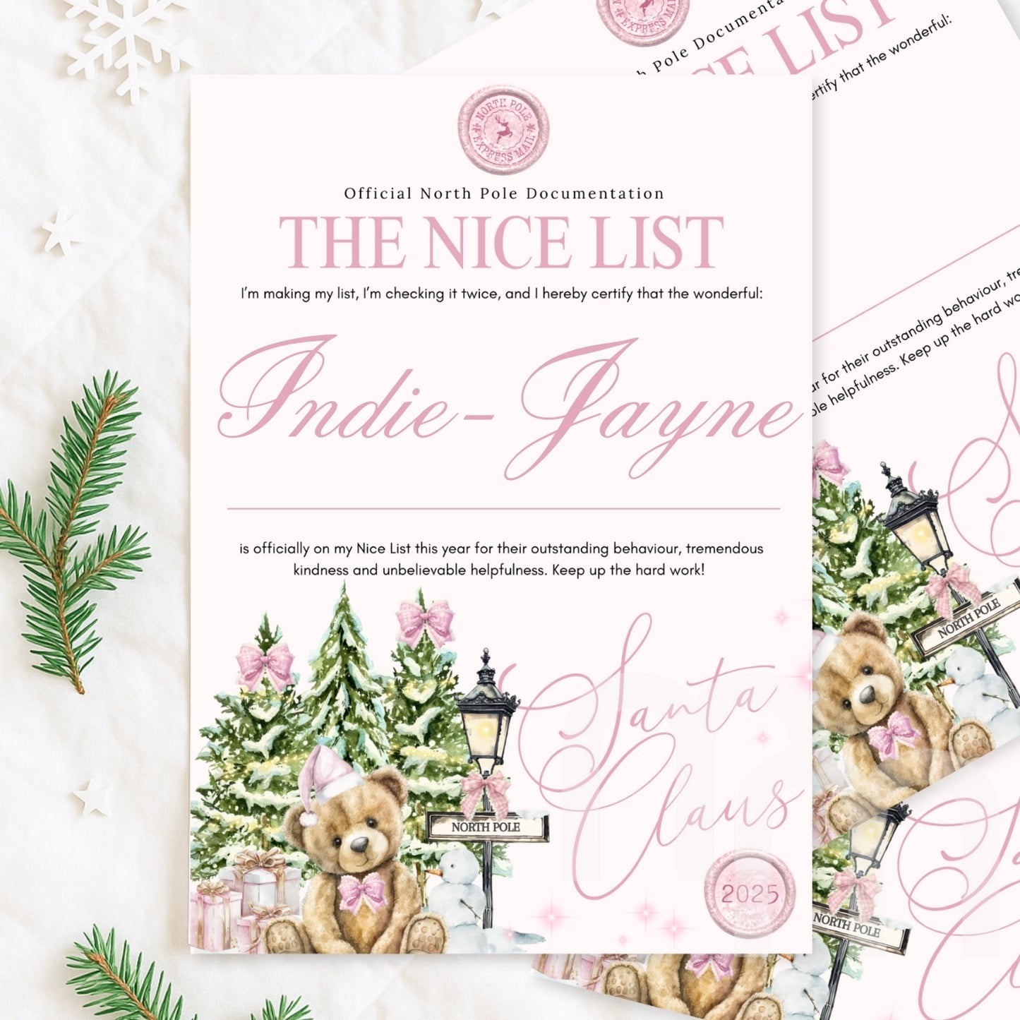 Officially on the Nice List Letter from Santa