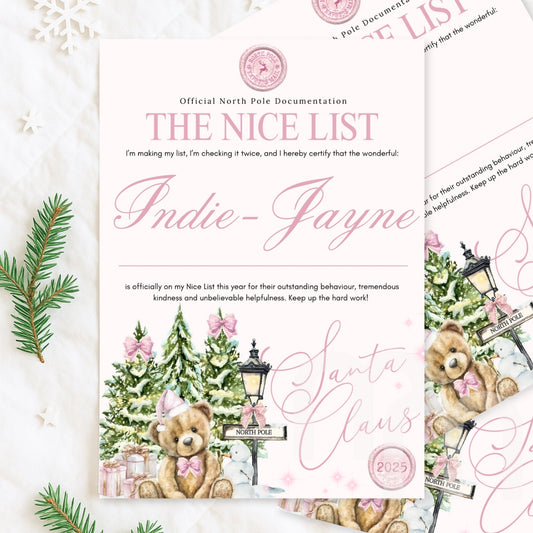 You're on the Nice List Letter from Santa