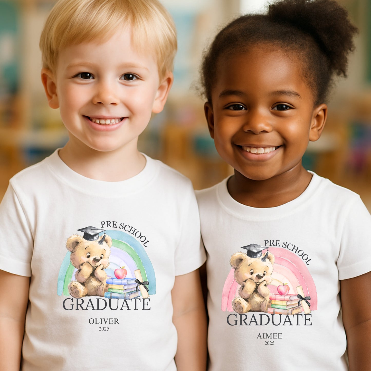 Cute Bear Nursery & Preschool Graduation Personalised T-Shirt