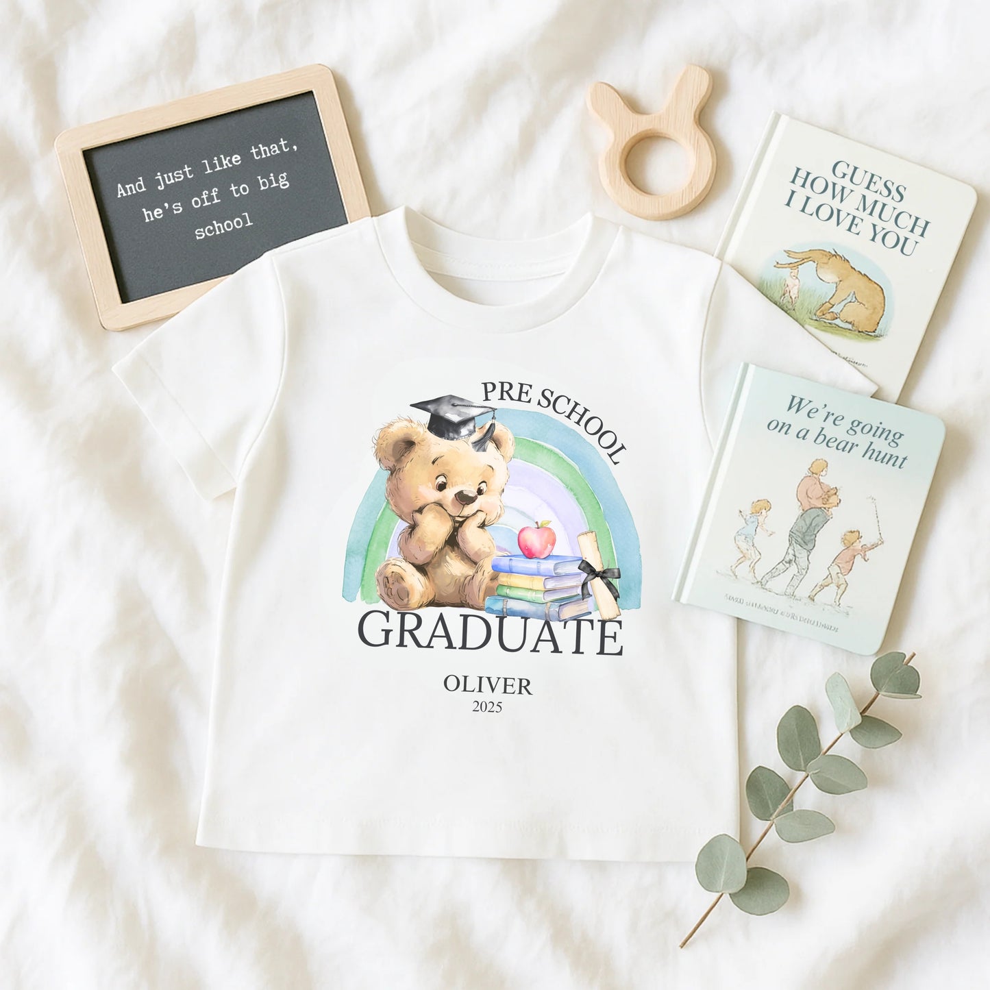 Cute Bear Nursery & Preschool Graduation Personalised T-Shirt