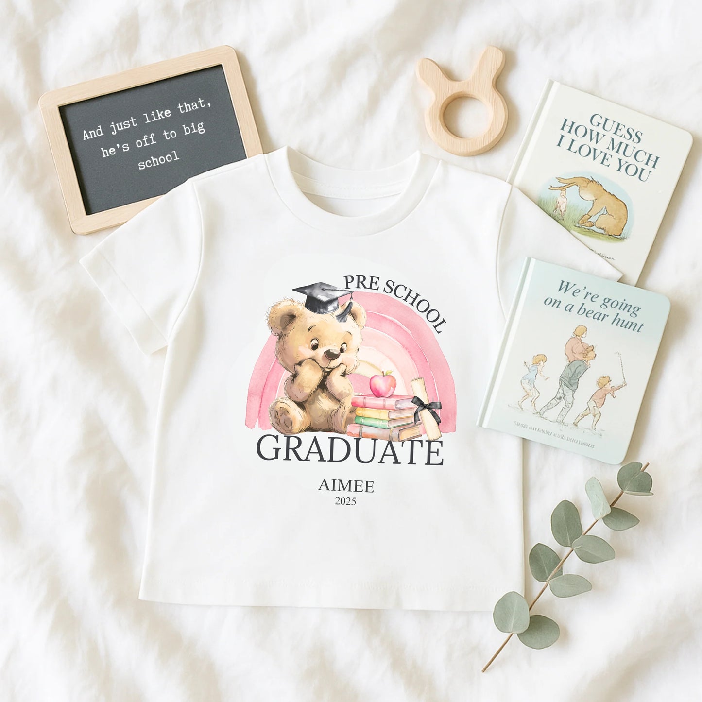 Cute Bear Nursery & Preschool Graduation Personalised T-Shirt