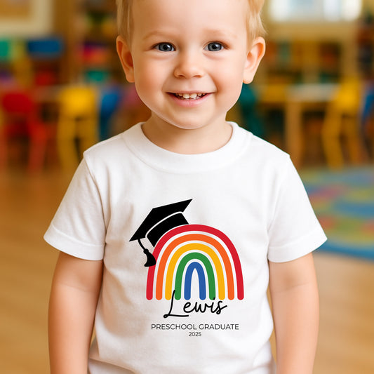 Rainbow Nursery & Preschool Graduate Personalised T-shirt