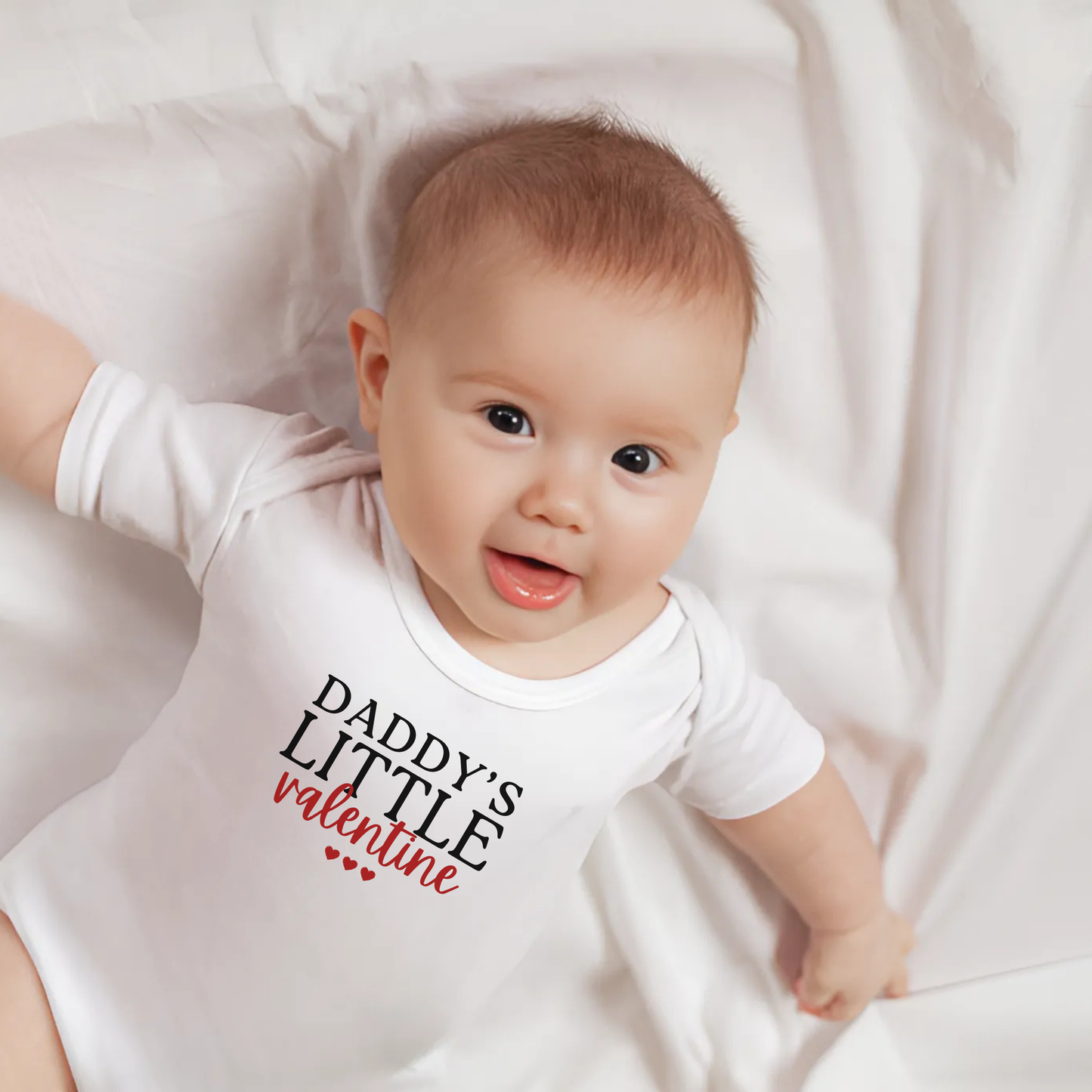 Personalised Daddy's Little Valentine Baby Grow