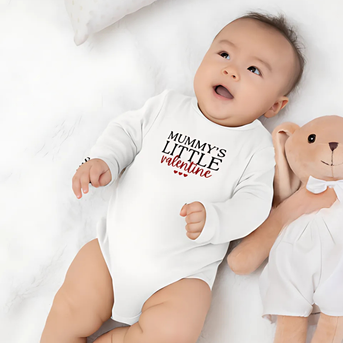 Personalised Mummy's Little Valentines Baby Grow