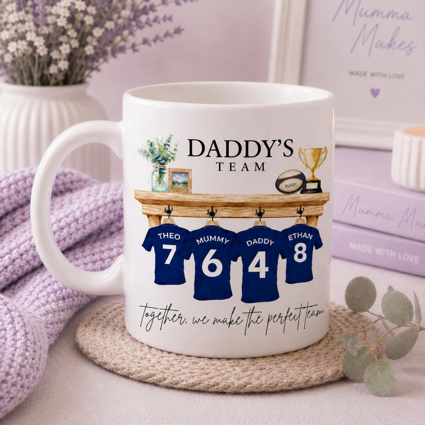 Gift for Rugby Dads personalised gift mug for father's day