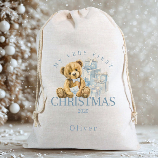 Personalised My Very First Christmas Luxury Santa Sack
