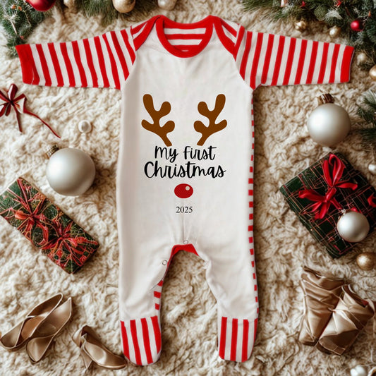 Baby's First Christmas - Personalised Reindeer Bear