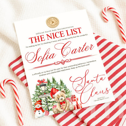 You're on the Nice List Letter from Santa