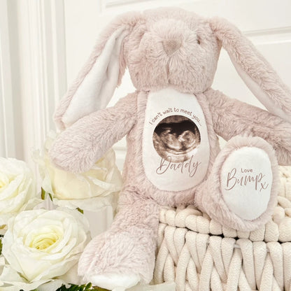 Personalised 'I can't wait to meet you' Pregnancy Announcement Bunny