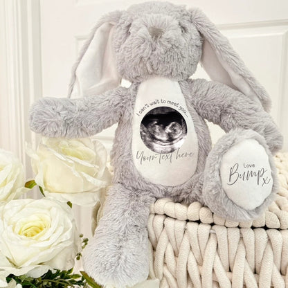 Personalised 'I can't wait to meet you' Pregnancy Announcement Bunny