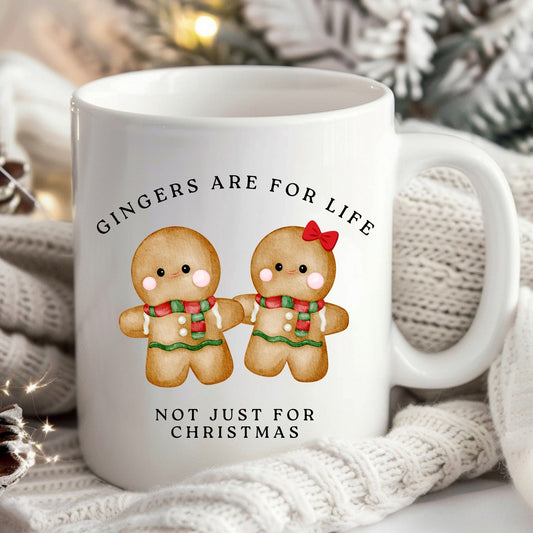 Funny Gingerbread Christmas Mug – “Gingers Are For Life Not Just For Christmas”