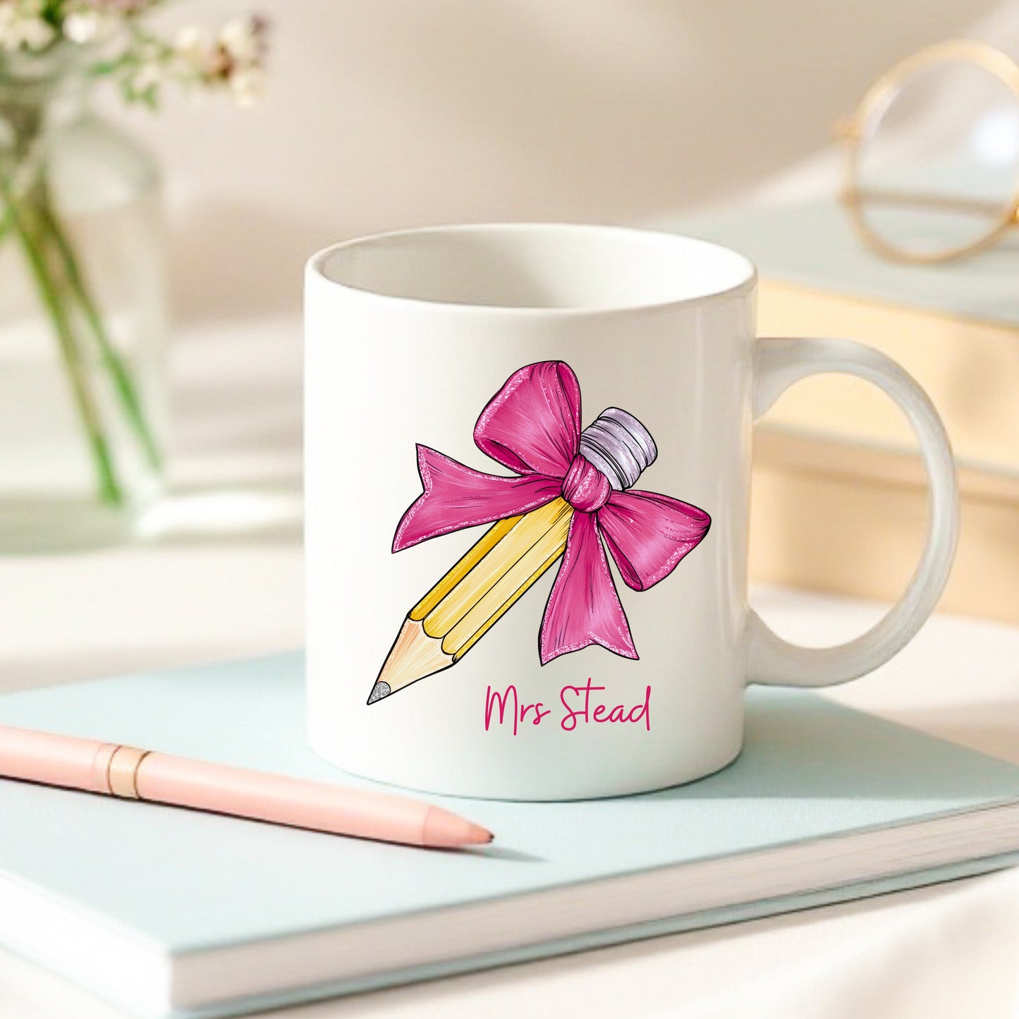 Personalised Teacher Gift Bag  - Jute - Light Pink