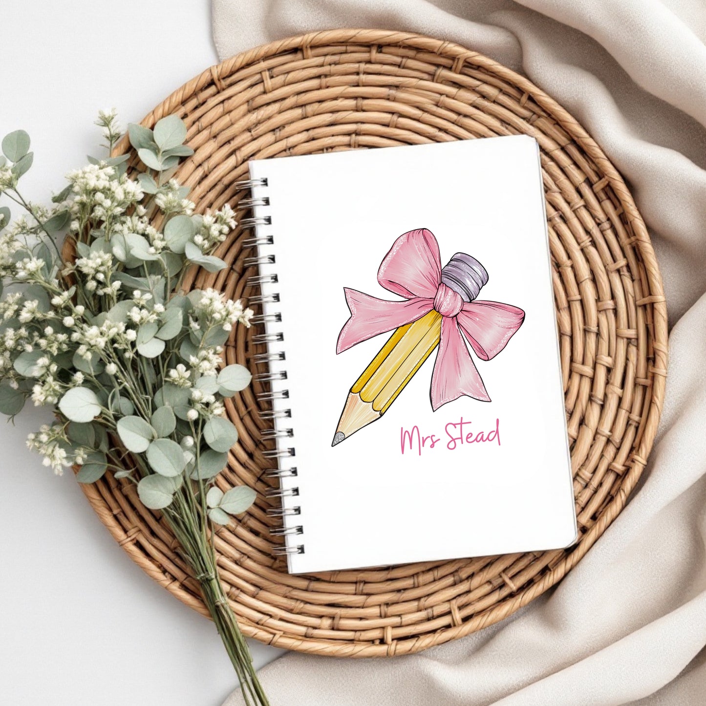 Personalised Teacher Gift Bag  - Jute - Light Pink