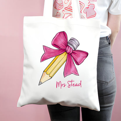 Personalised Teacher Gift Bag  - Jute - Light Pink