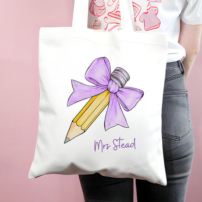 Personalised Teacher Gift Bag  - Jute - Light Pink
