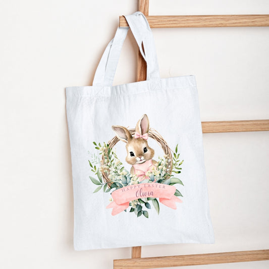 Personalised Flopsy Bunny Easter Egg Hunt Bag