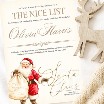You're on the Nice List Letter from Santa