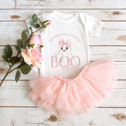 My First Halloween Baby Vest – BOOtiful Pink Ghost Design