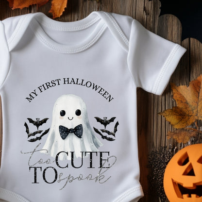 My First Halloween Baby Vest – BOOtiful Pink Ghost Design