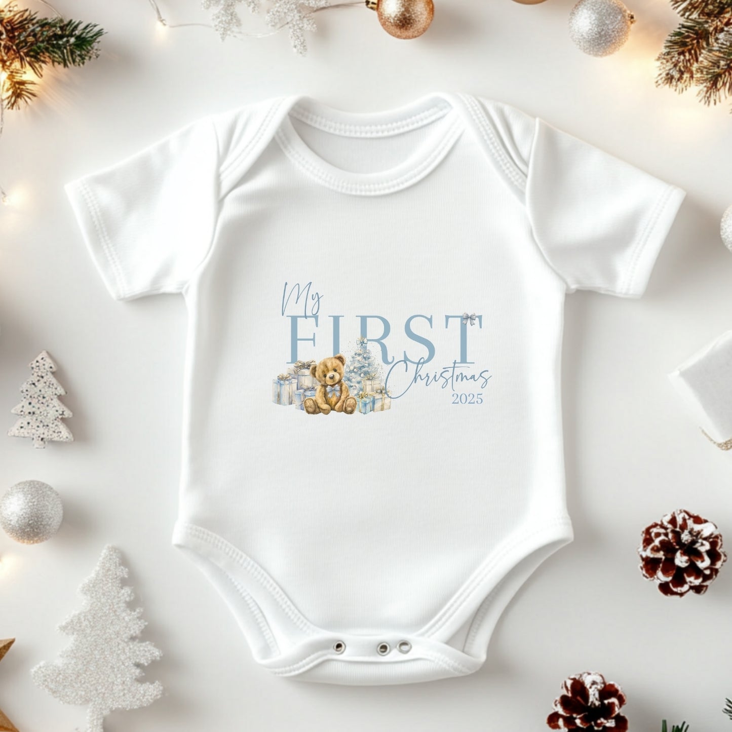 My First Christmas Baby Onesie & Vest Set