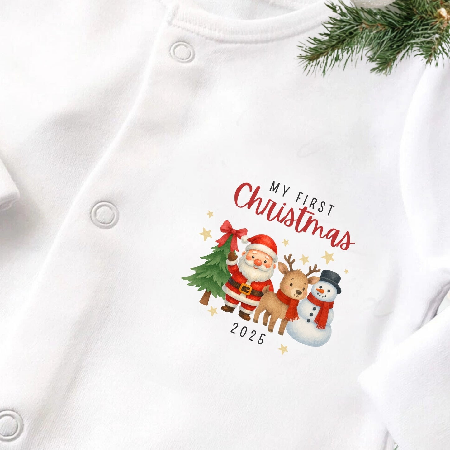 My First Christmas Traditional Characters Onesie & Vest Set