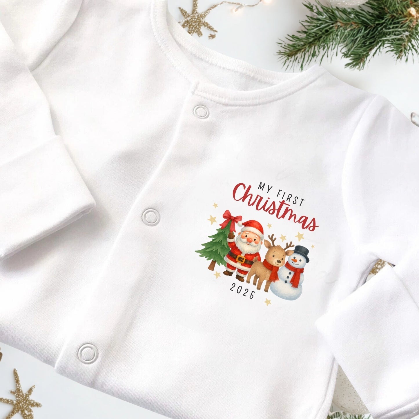 My First Christmas Traditional Characters Onesie & Vest Set
