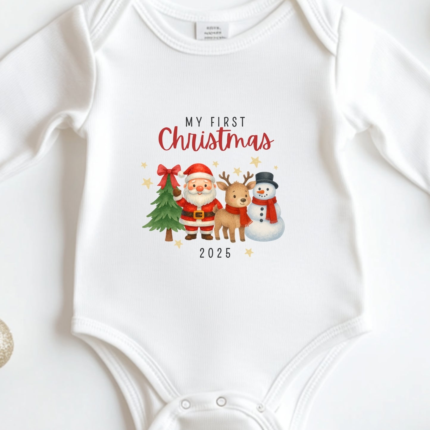 My First Christmas Traditional Characters Onesie & Vest Set
