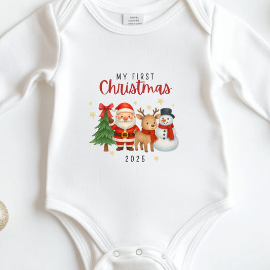 My First Christmas Traditional Characters Onesie & Vest Set